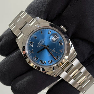 2025 Rolex Datejust 41 Blue Roman Dial / 126300 / 41mm / Oyster Bracelet / Like New / Box & Papers Just Watch It