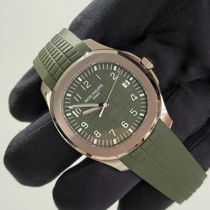 2025 Patek Philippe Aquanaut Green / 5168G-010 / White Gold on Green Rubber Strap / 42.2 mm / Brand New & Unworn - Just Watch It