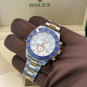 2022 Rolex Yachtmaster 44 White Dial 116681 / Rose Gold & Steel / Mint Condition / Box & Papers Just Watch It