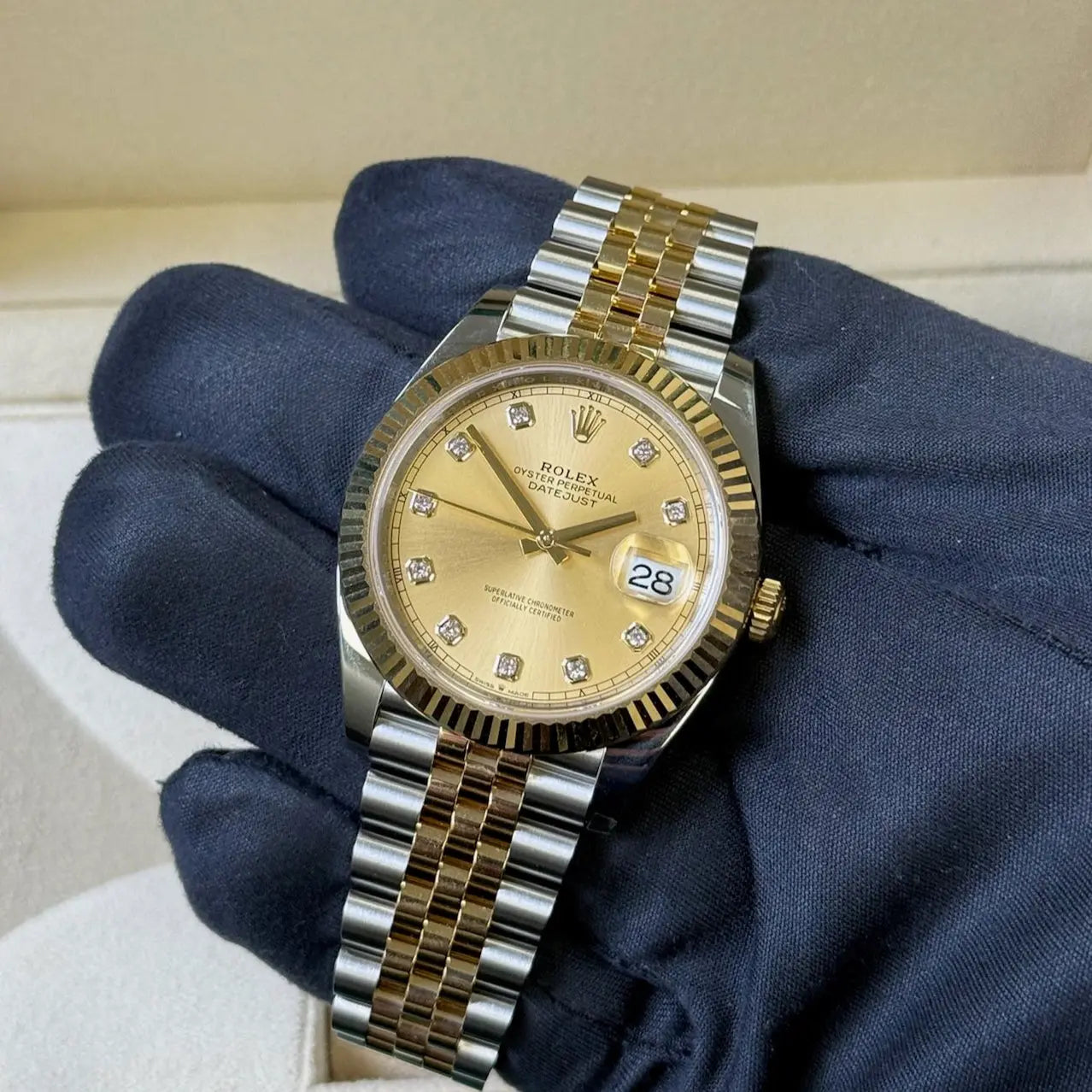 2025 Rolex Datejust 41 Champagne Diamond Dial / 126333 / Two Tone Yellow Gold / Brand New & Unworn / Box & Papers Just Watch It