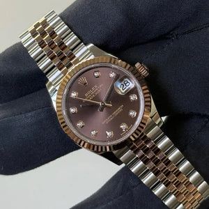 2025 Rolex Datejust 31 Chocolate Diamond Dial / 278271 / Two Tone Rose Gold / Brand New & Unworn / Box & Papers Just Watch It