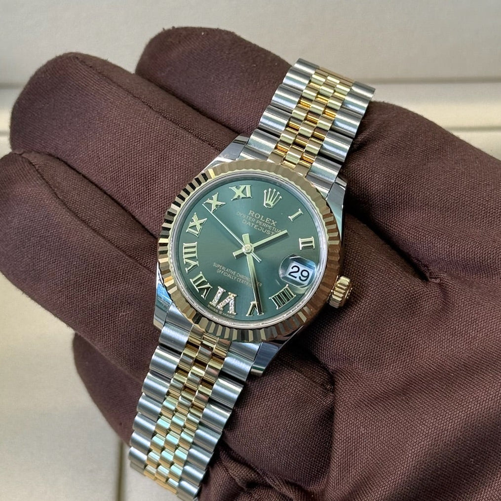 2025 Rolex Datejust 31 Green Roman Numeral Dial 278273 / Yellow Gold & Steel / Brand New & Unworn / Box & Papers Just Watch It