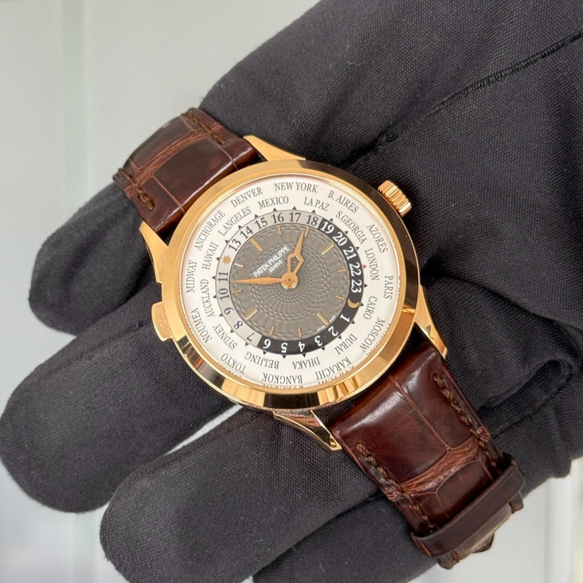 2021 Patek Philippe World Time Complications Grey Dial / 5230R-012 / Rose Gold on Crocodile Skin Strap / 38.5mm / Mint Condition / Box & Papers - Just Watch It