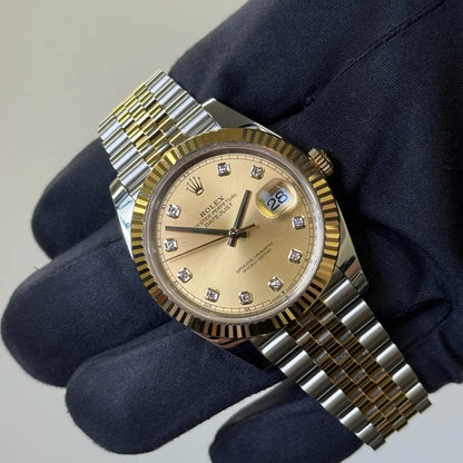 2025 Rolex Datejust 41 Champagne Diamond Dial / 126333 / Two Tone Yellow Gold / Brand New & Unworn / Box & Papers Just Watch It