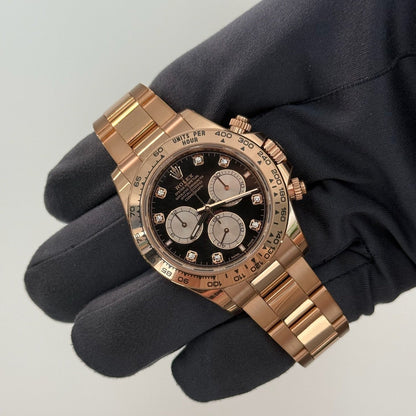 2023 Rolex Daytona Black Diamond Dial 126505 / Rose Gold / Like New / Box & Papers Just Watch It