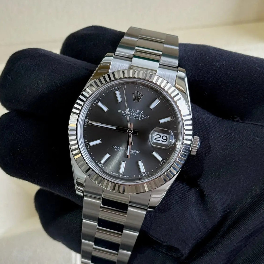 2020 Rolex Datejust 41 Rhodium Dial / 126334 / Fluted Oyster / 41mm / Box & Papers Just Watch It