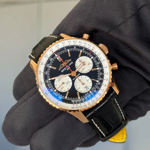 2024 Breitling Navitimer 1 B01 Chronograph / RB0138211B1P1 / Rose Gold on Crocodile Skin / 43mm / Brand New & Unworn