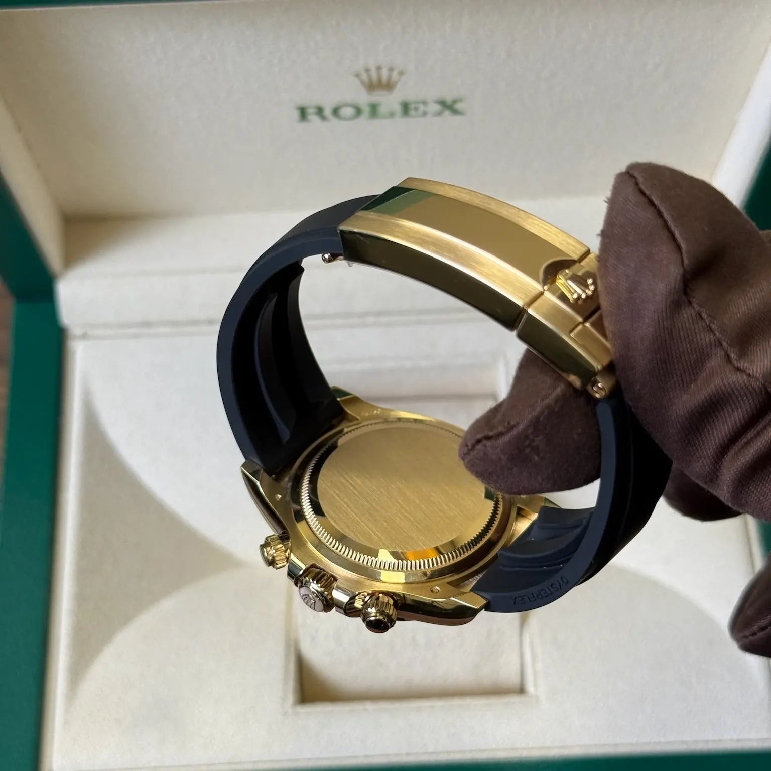 2025 Rolex Daytona Cosmograph Meteorite Dial 126518LN / Yellow Gold on Rubber Strap / Brand New & Unworn / Box & Papers Just Watch It