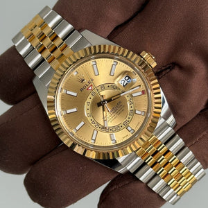 2023 Rolex Sky-Dweller 42 Champagne Dial / 326933 / Two Tone Yellow Gold / 42mm / Brand New & Unworn - Just Watch It