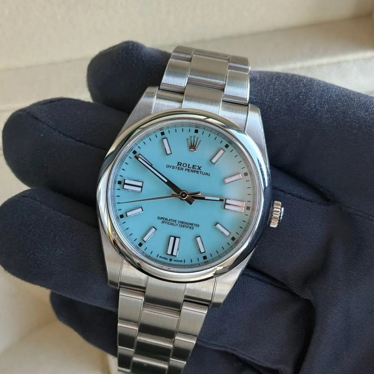 2021 Oyster Perpetual 41 Tiffany Blue Dial / 124300 / Steel / 41mm / Like New Just Watch It