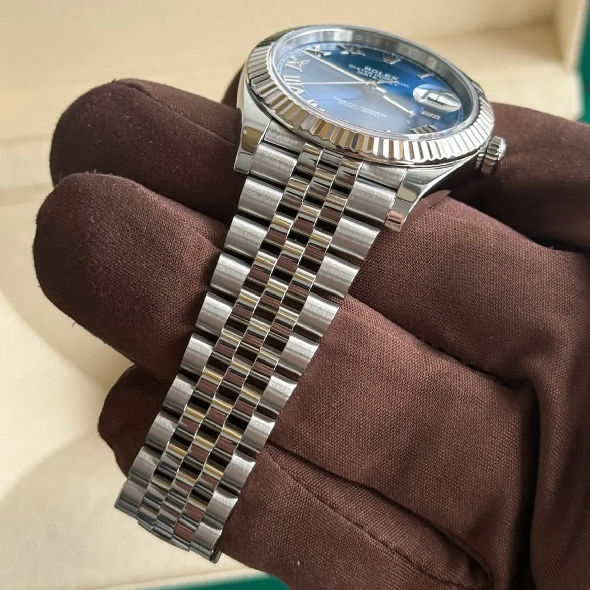 2022 Rolex Datejust 41 Azzurro Blue Roman Dial / 126334 / 41mm / Steel / Mint Condition - Just Watch It