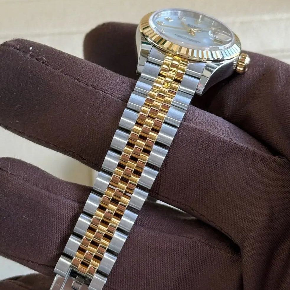 2025 Rolex Lady Datejust 28 Mother of Pearl Diamond Dial / Two Tone Yellow Gold / Jubilee Band / Brand New & Unworn Just Watch It