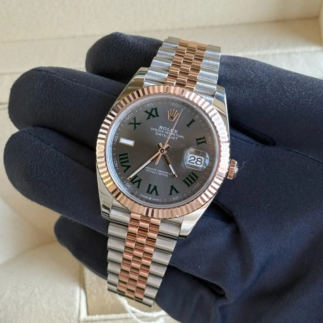 2023 Rolex Datejust 41 Wimbledon Dial / Two Tone Rose Gold / Jubilee Band / Like New / Box & Papers Just Watch It