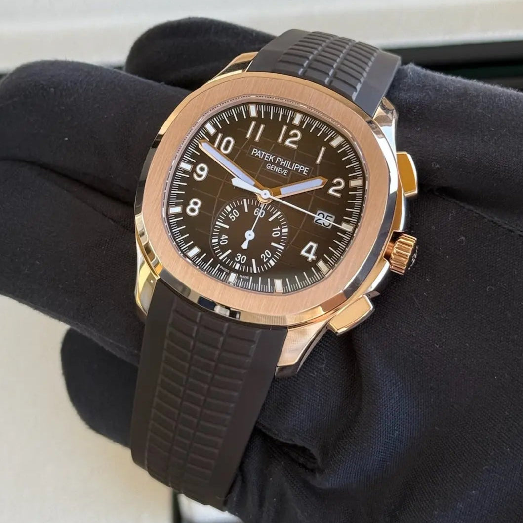 2024 Patek Philippe Aquanaut 5968R-001 / Rose Gold on Brown Rubber strap / 42mm / Like New - Just Watch It