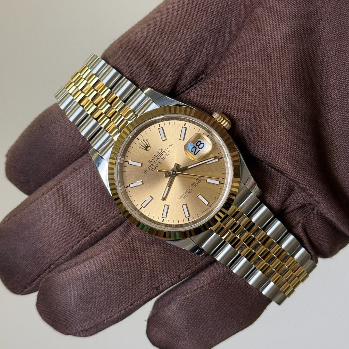 2025 Rolex Datejust 36 Champagne Dial / 126233 / Two Tone Yellow Gold & Steel / Brand New & Unworn / Box & Papers Just Watch It