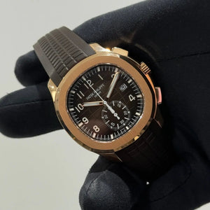 2025 PP5968R-001 Aquanaut Chronograph Brown Dial 42mm / Rose Gold on Rubber Strap / Brand New & Unworn Just Watch It