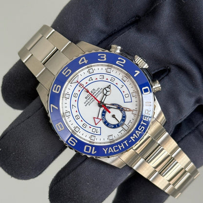 2019 Rolex Yachtmaster II White Dial & Blue Ceramic Bezel / 116680 / 44mm / Steel / Mint Condition