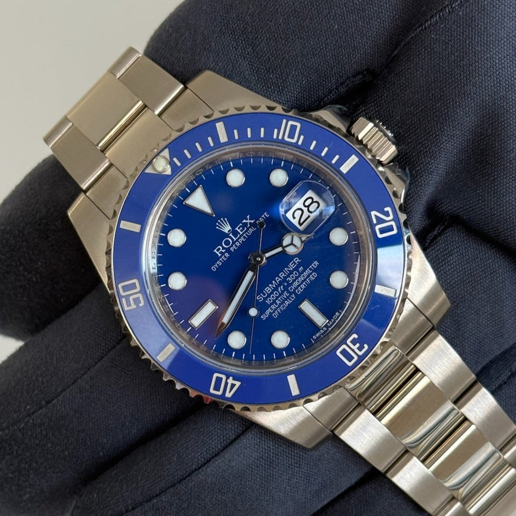 2014 Rolex Submariner Date ‘Smurf’ Blue Dial & Bezel / White Gold / Discontinued / Mint Condition / Box & Papers Just Watch It