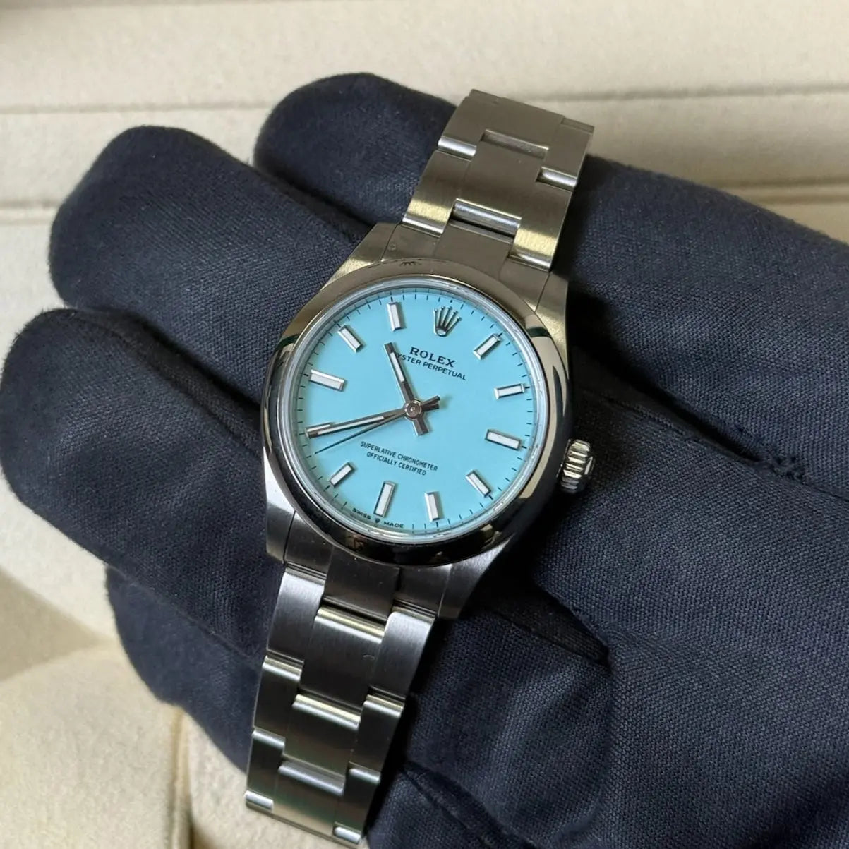 2024 Rolex Oyster Perpetual 31 Tiffany Blue Dial / 227200 / Steel / Like New / Box & Papers Just Watch It