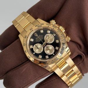 2023 Rolex Cosmograph Daytona Black Diamond Dial 126508 / 40mm / Yellow Gold / Like New