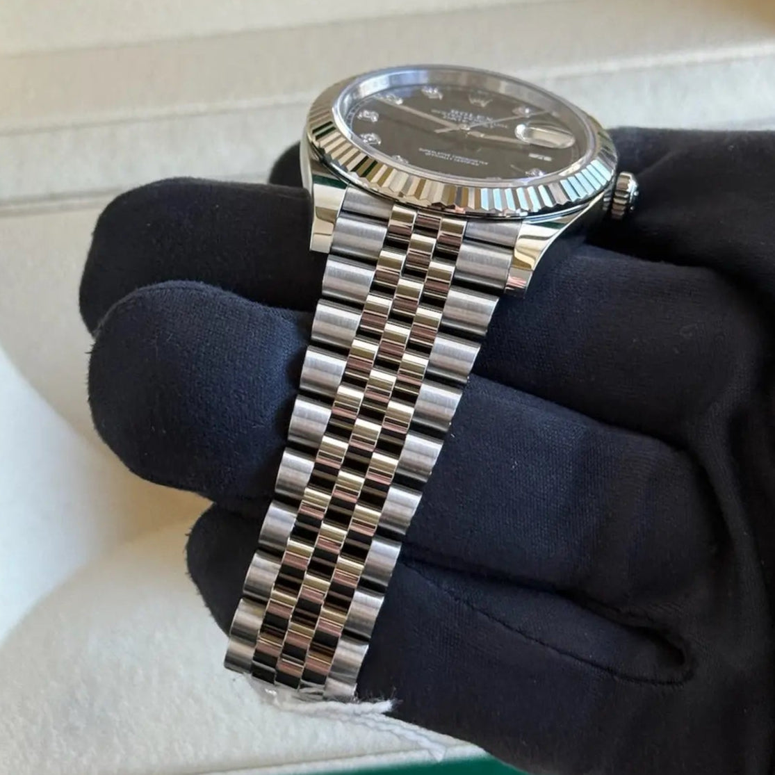 2025 Rolex Datejust 41 Black Diamond Dial / 126334 / Fluted Jubilee Steel / 41mm / Brand New & Unworn Just Watch It