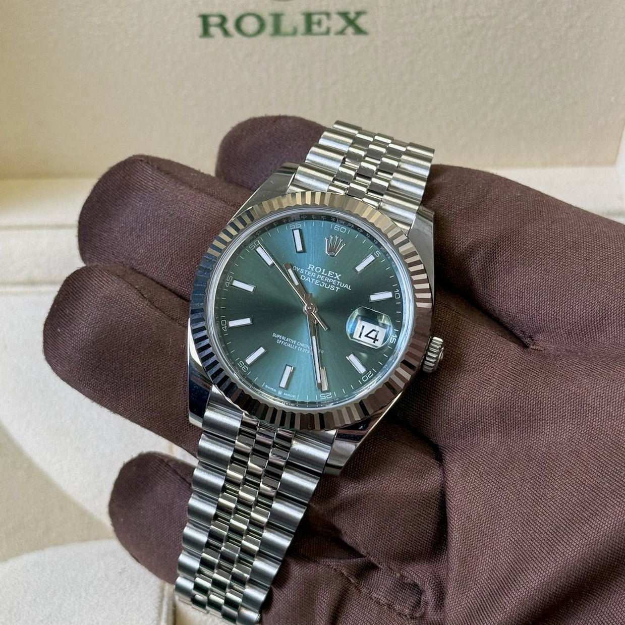 2025 Rolex Datejust 41 Mint Green / 126334 / Steel / Brand New & Unworn / Box & Papers Just Watch It