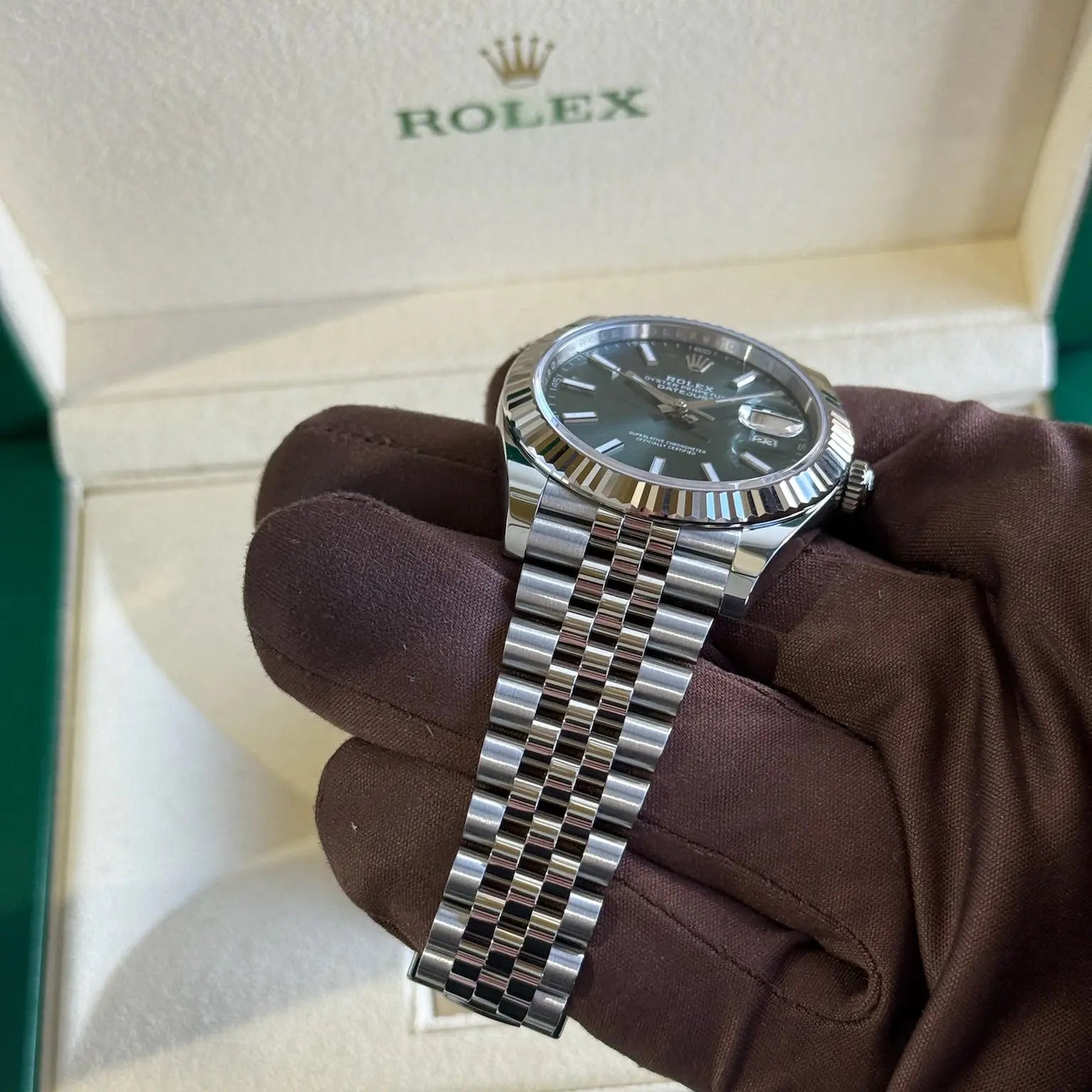 2025 Rolex Datejust 41 Mint Green / 126334 / Steel / Like New / Box & Papers Just Watch It