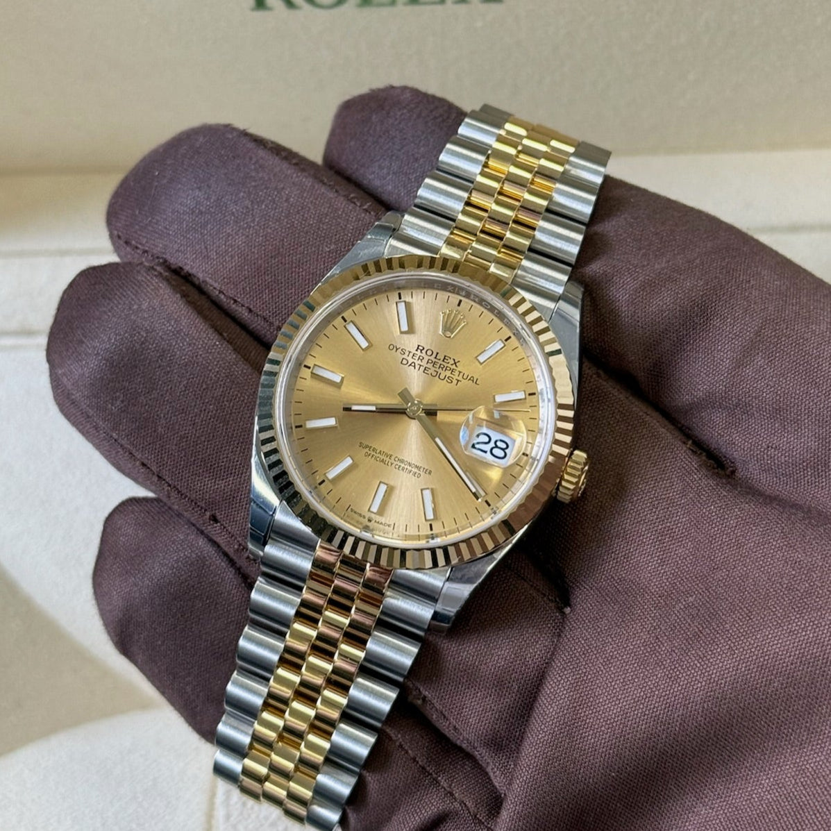 2025 Rolex Datejust 36 Champagne Dial / 126233 / Two Tone Yellow Gold & Steel / Brand New & Unworn / Box & Papers Just Watch It