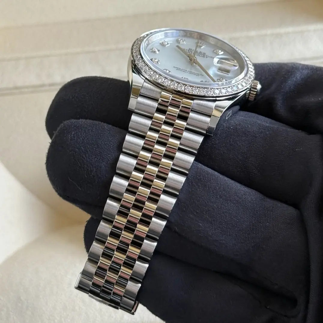 2025 Datejust 36 Mother of Pearl Diamond Dial / Factory Diamond Bezel / Steel / Brand New & Unworn / Box & Papers Just Watch It