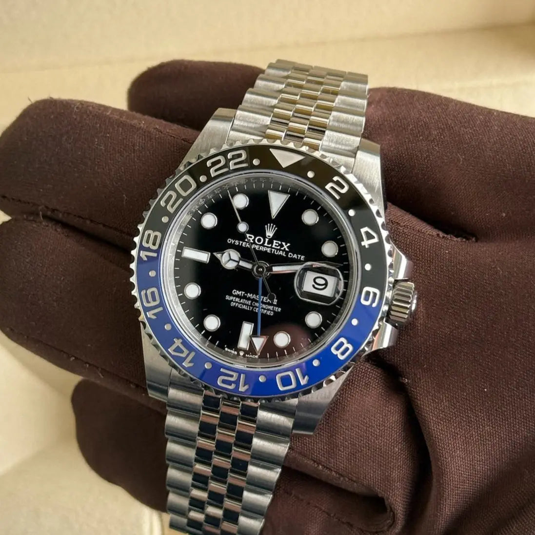 2025 GMT Master II 'Batgirl' / 126710BLNR / Steel / Jubilee Band / Brand New & Unworn / Box & Papers Just Watch It