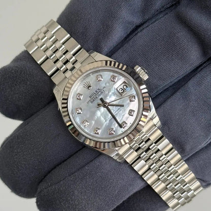 2025 Rolex Lady-Datejust 28 Mother of Pearl Diamond Dial / 279174 / Steel / Brand New & Unworn