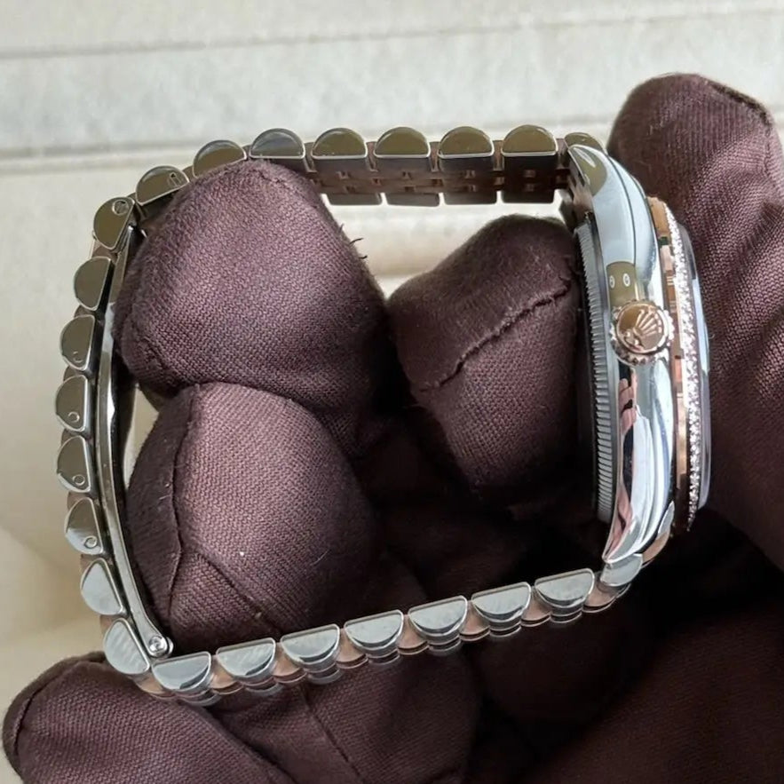 2023 Rolex Datejust 31 Slate Dial / 278381RBR / Factory Diamond Bezel / 31mm / Rose Gold / Mint Condition - Just Watch It