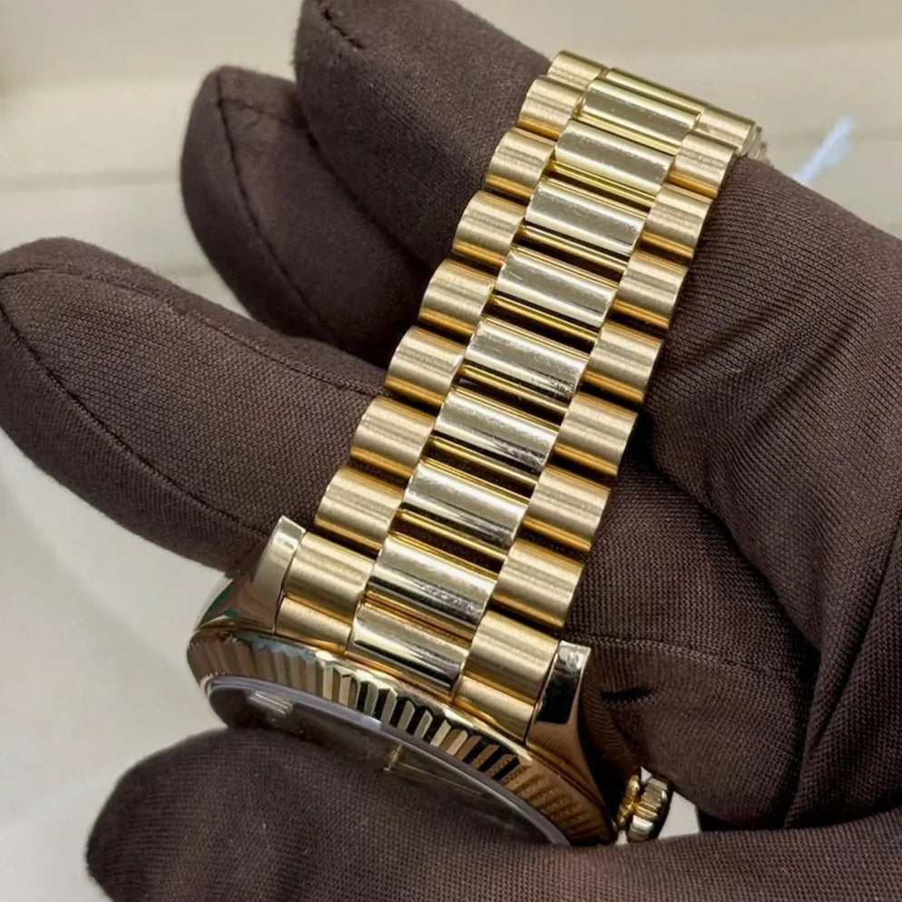 2017 Day Date 40 Champagne Baguette Diamond Dial / 228238 / Yellow Gold / Mint Condition / Box & Papers Just Watch It