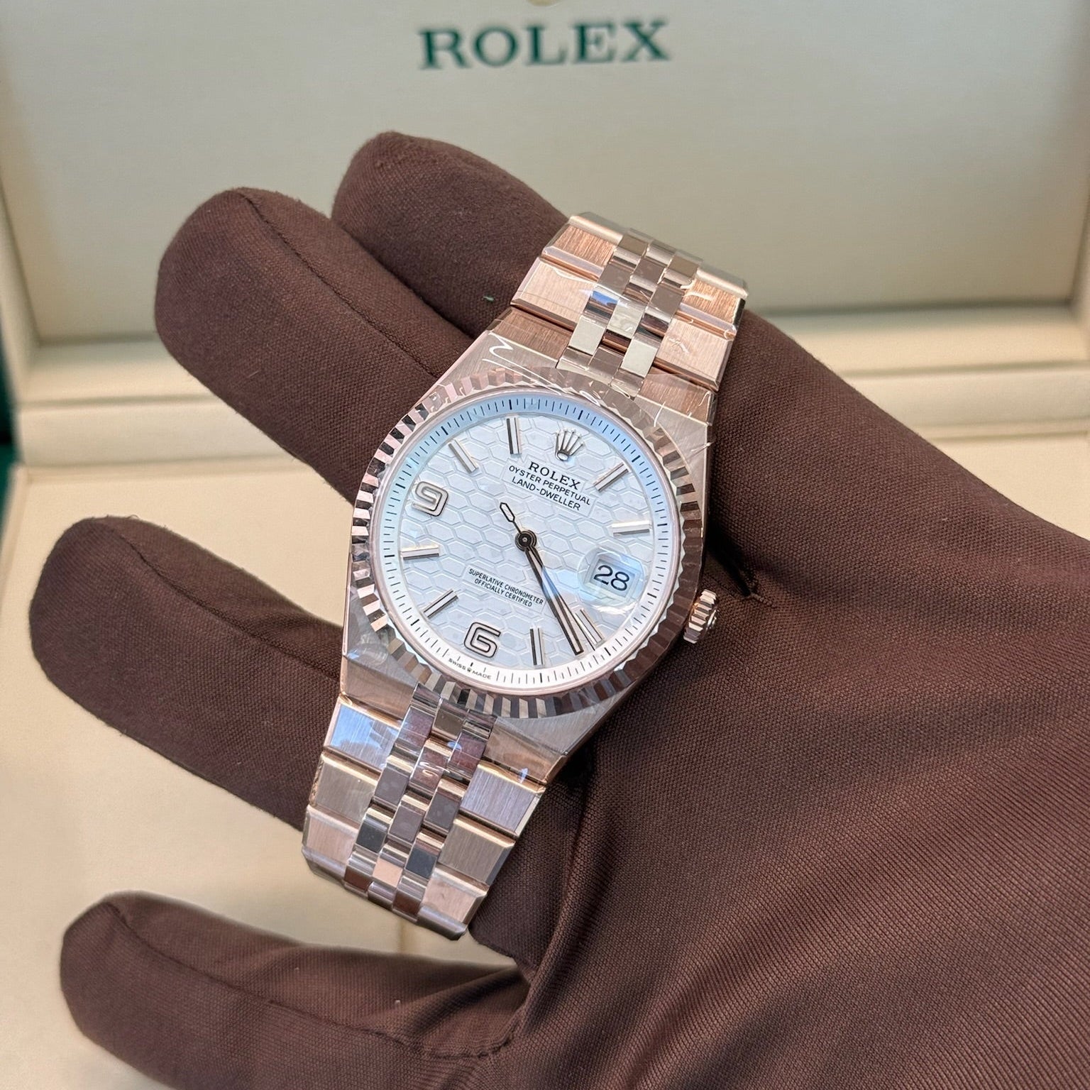 2025 Rolex Land Dweller 40 White Dial 127335 / Rose Gold / Brand New & Unworn / Box & Papers Just Watch It