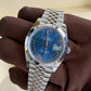 2025 Rolex Datejust 41 Azzurro Blue Roman Numeral Dial 126300 / Steel / Jubilee Band / Brand New & Unworn