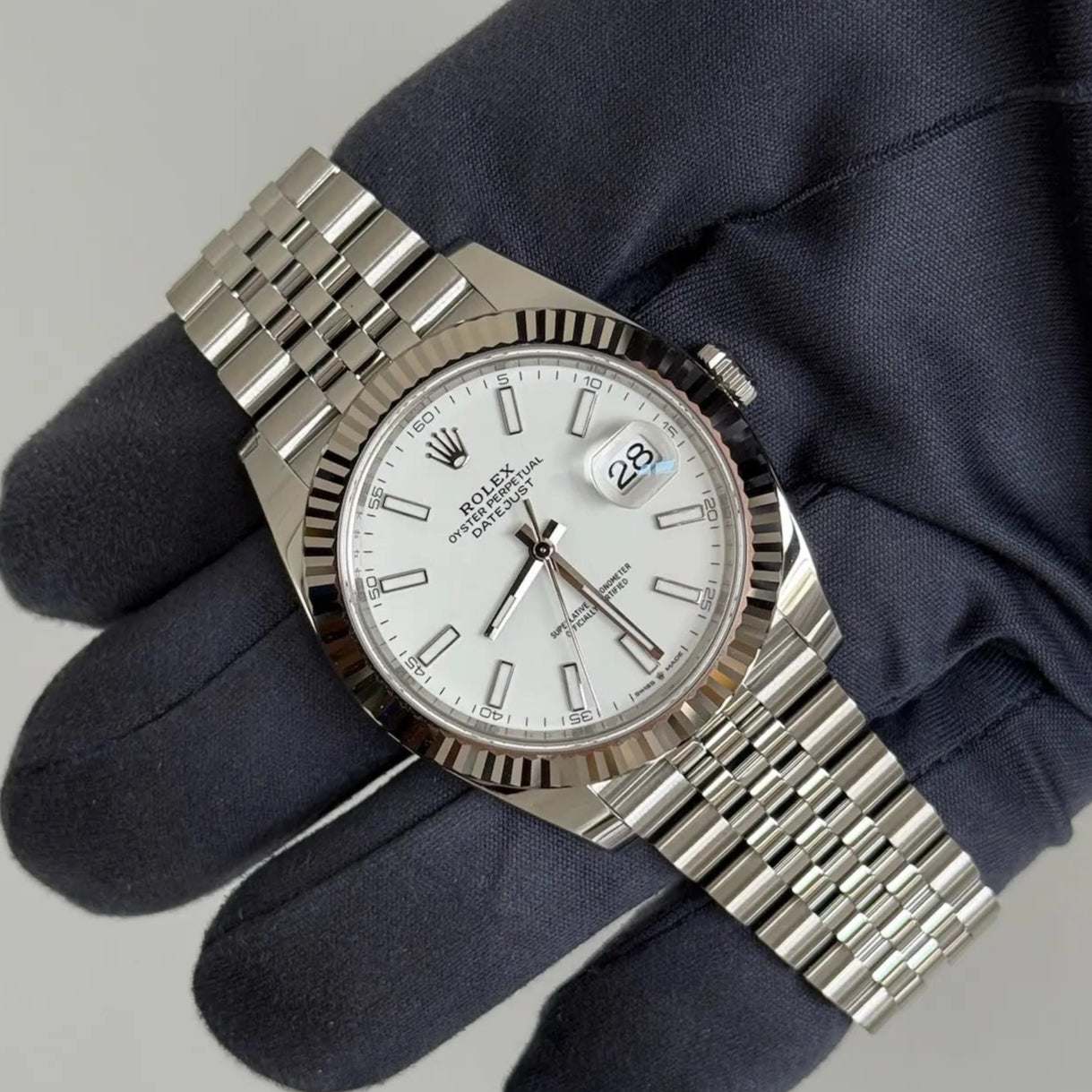 2025 Datejust 41 White Stick Dial / 126334 / Jubilee Bracelet / 41mm / Like New Just Watch It