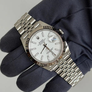 2025 Datejust 41 White Stick Dial / 126334 / Jubilee Bracelet / 41mm / Like New Just Watch It