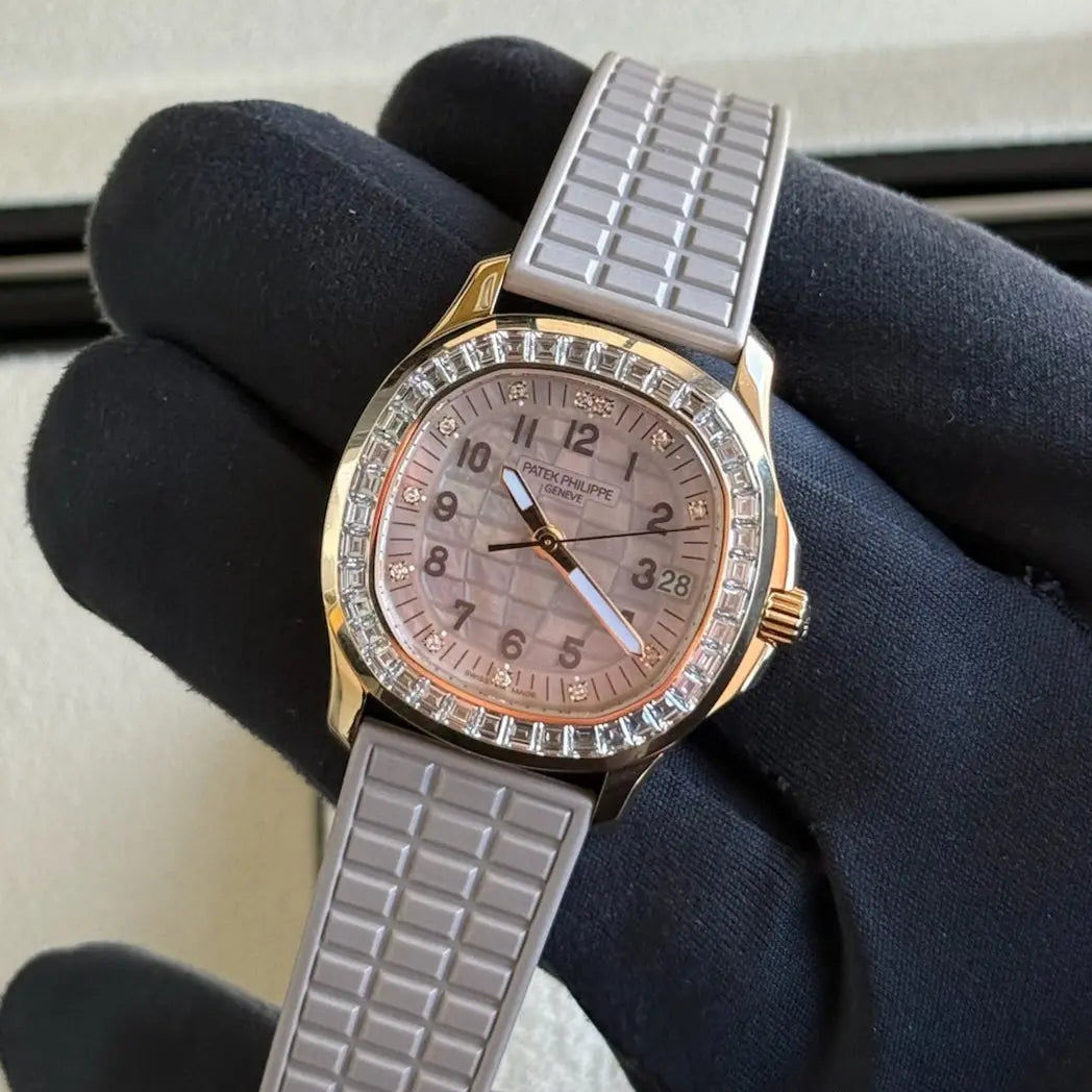 2025 Patek Philippe 5072R Aquanaut Luce / Factory Baguette-Cut Diamond Bezel / Rose Gold on Rubber Strap / Brand New & Unworn / Box & Papers Just Watch It