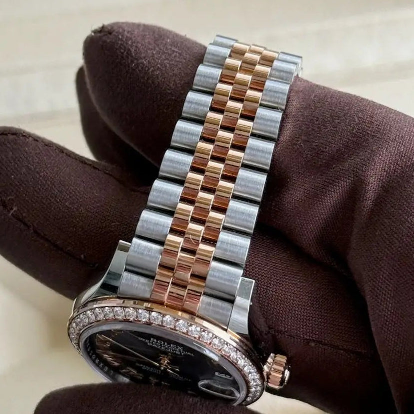 2023 Rolex Datejust 31 Slate Dial / 278381RBR / Factory Diamond Bezel / 31mm / Rose Gold / Mint Condition - Just Watch It
