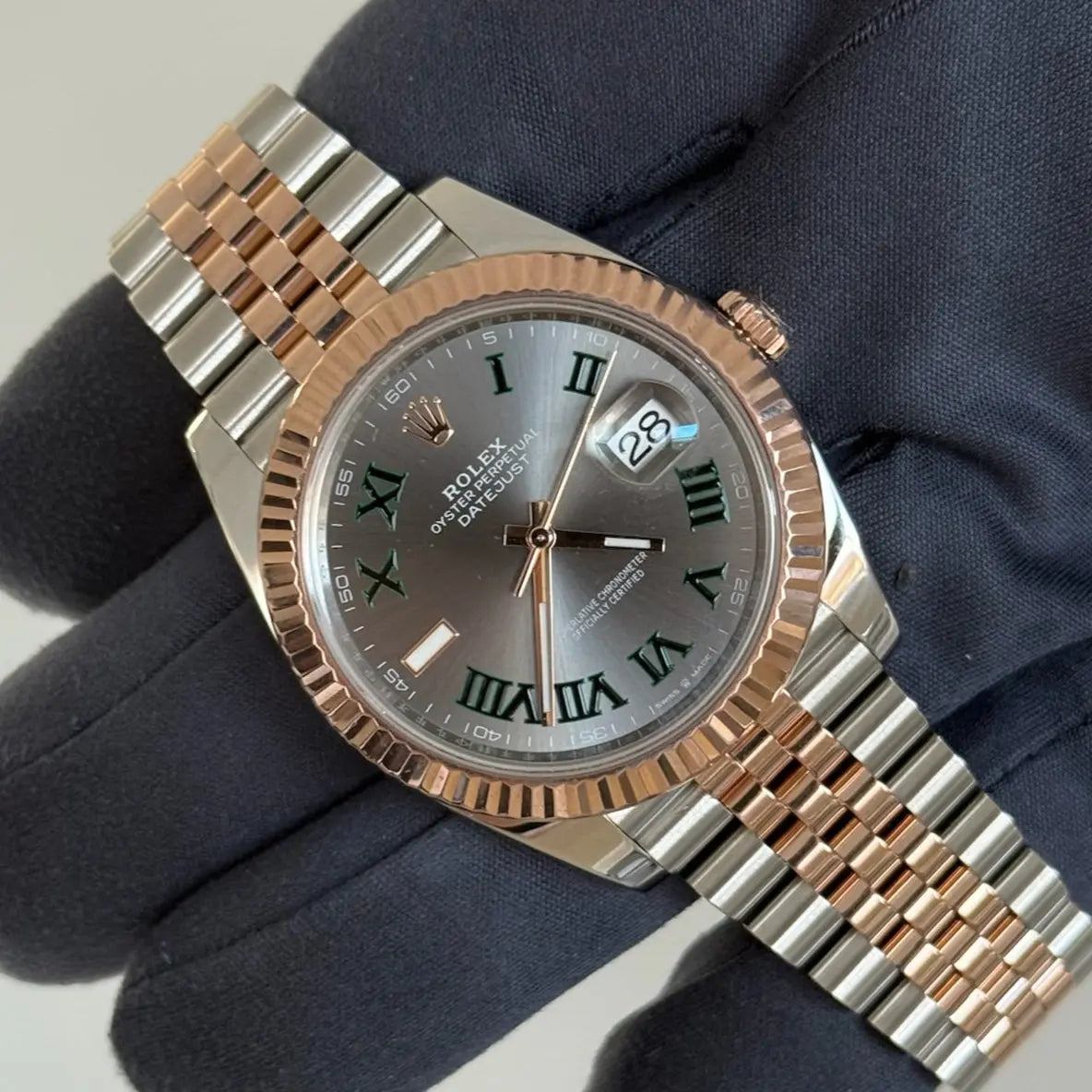 2023 Rolex Datejust 41 Wimbledon Dial / Two Tone Rose Gold / Jubilee Band / Like New / Box & Papers Just Watch It