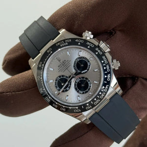 2022 Rolex Daytona Cosmograph 'Ghost' Grey Dial / 116518LN / White Gold on Oysterflex / Like New
