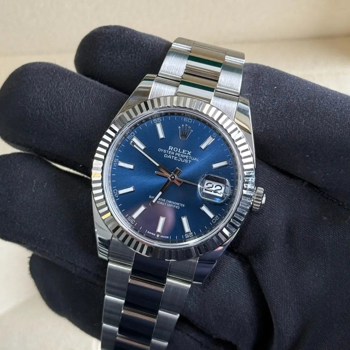 2021 Datejust 41 Blue Dial / 126334 / Steel / Oyster Band / Like New / Box & Papers Just Watch It