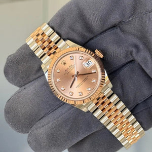 2022 Rolex Datejust 31 Pink Diamond Dial / 278271 / Two Tone Rose Gold & Steel / 31mm / Mint Condition