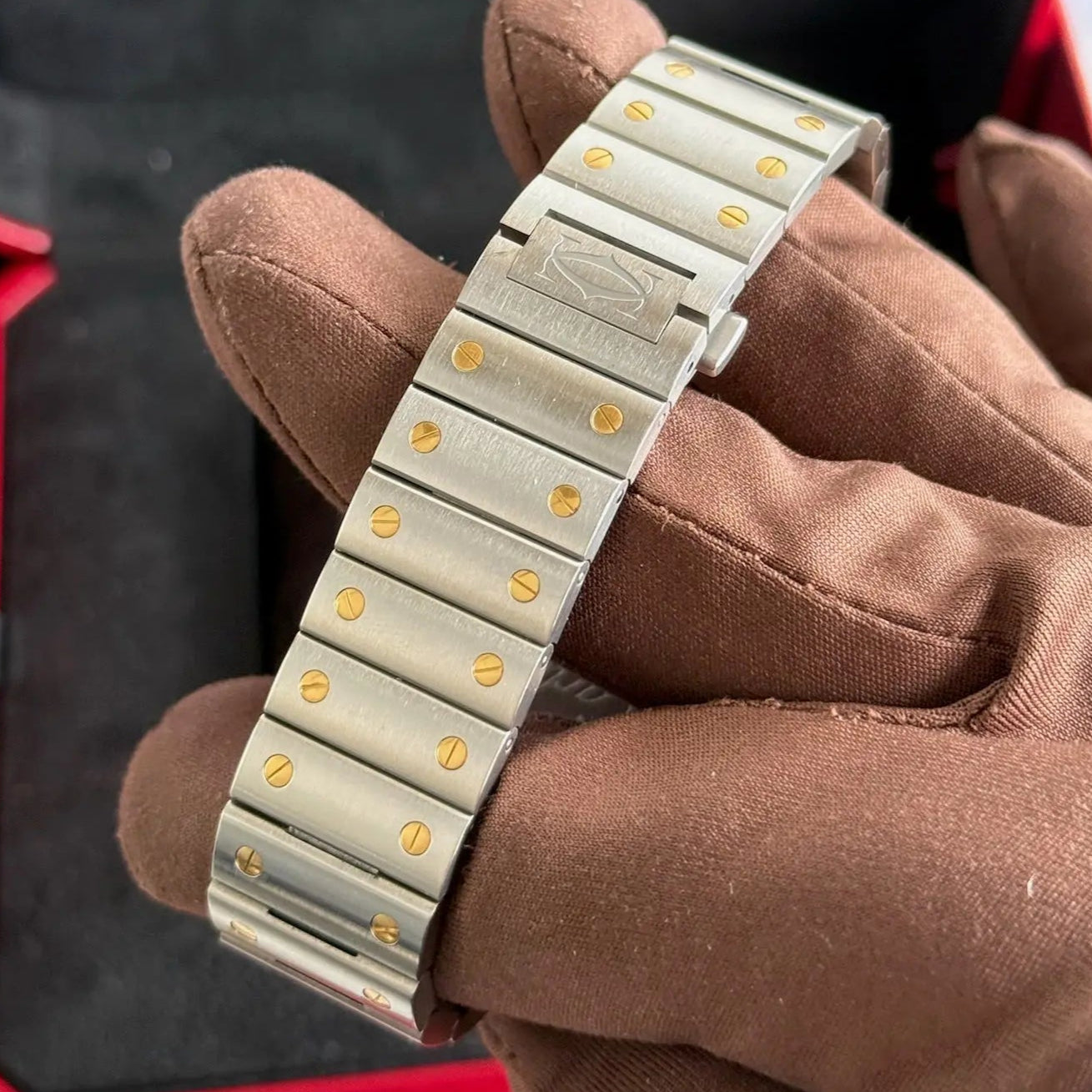 2023 Cartier Santos Large White Roman Numeral Dial / W2SA0009 / Two Tone Yellow Gold & Steel / Mint Condition - Just Watch It