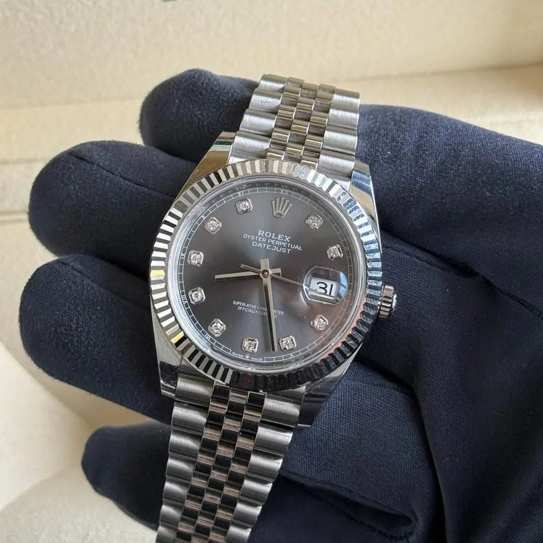 2023 Datejust 41 Slate Diamond Dial / 126334 / Steel / Jubilee Band Just Watch It