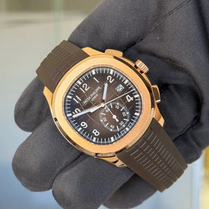 2024 Patek Philippe Aquanaut 5968R-001 / Rose Gold on Brown Rubber strap / 42mm / Like New