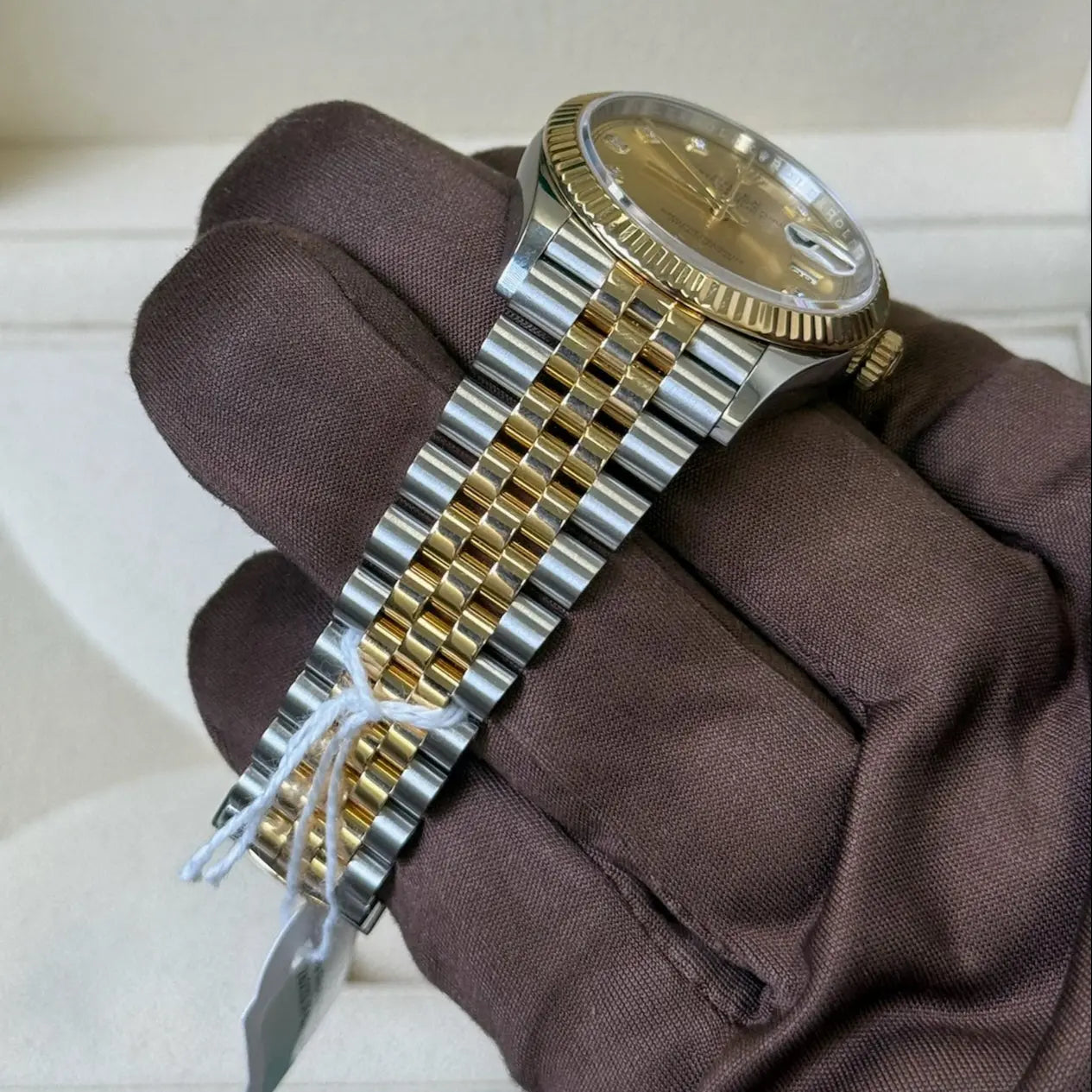2022 Rolex Datejust 36 Champagne Diamond Dial / 126233 / Two Tone Yellow Gold & Steel / Like New / Box & Papers Just Watch It
