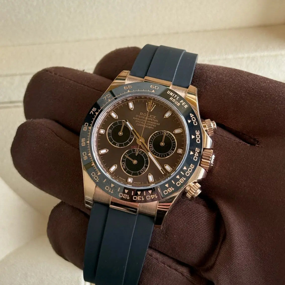 2022 Daytona Cosmograph Chocolate Dial / 116515LN / Rose Gold on Oysterflex / Like New / Box & Papers Just Watch It