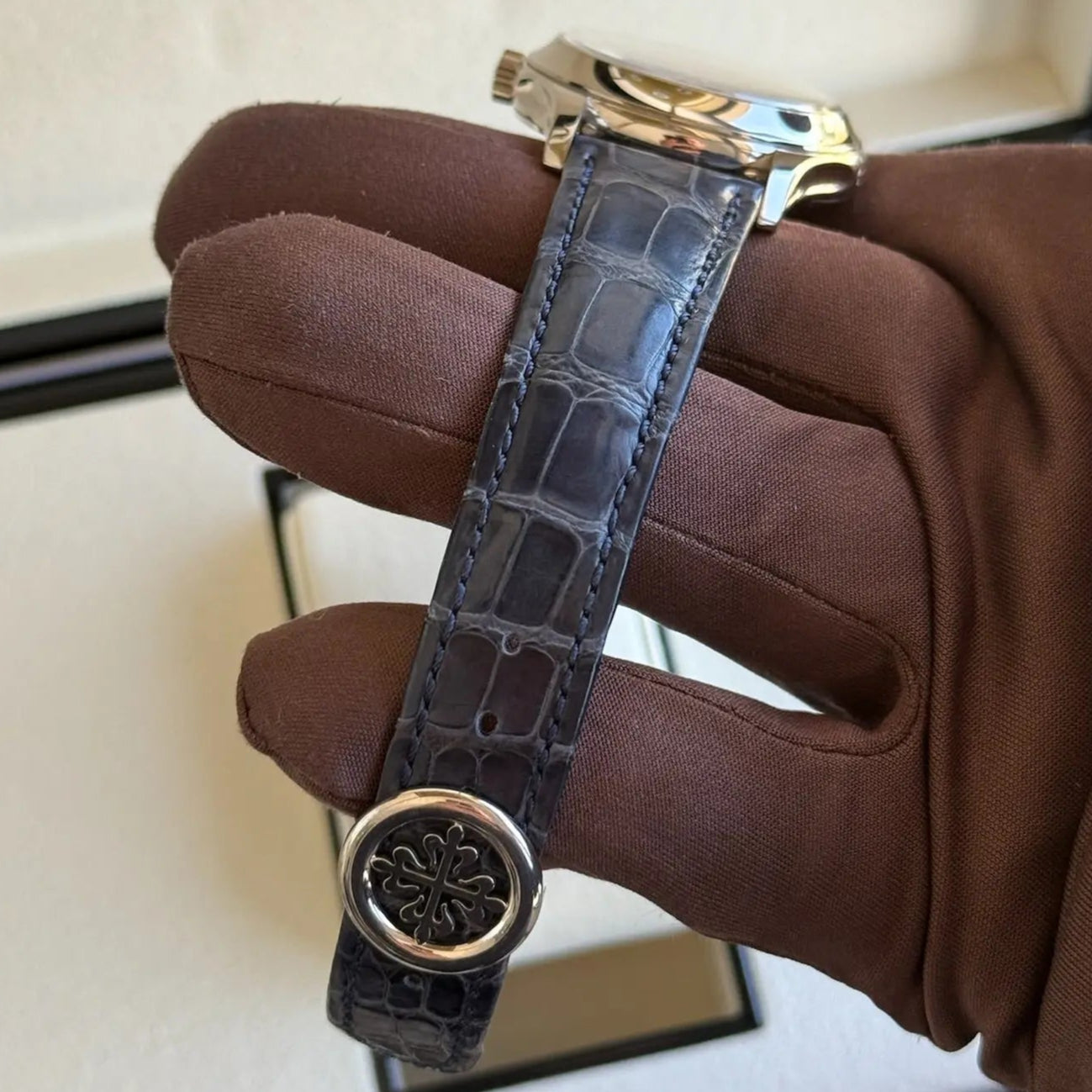 2022 Patek Philippe Complications Annual Calendar / 5205G / Blue Dial / 40mm / Alligator Strap / White Gold / Like New - Just Watch It