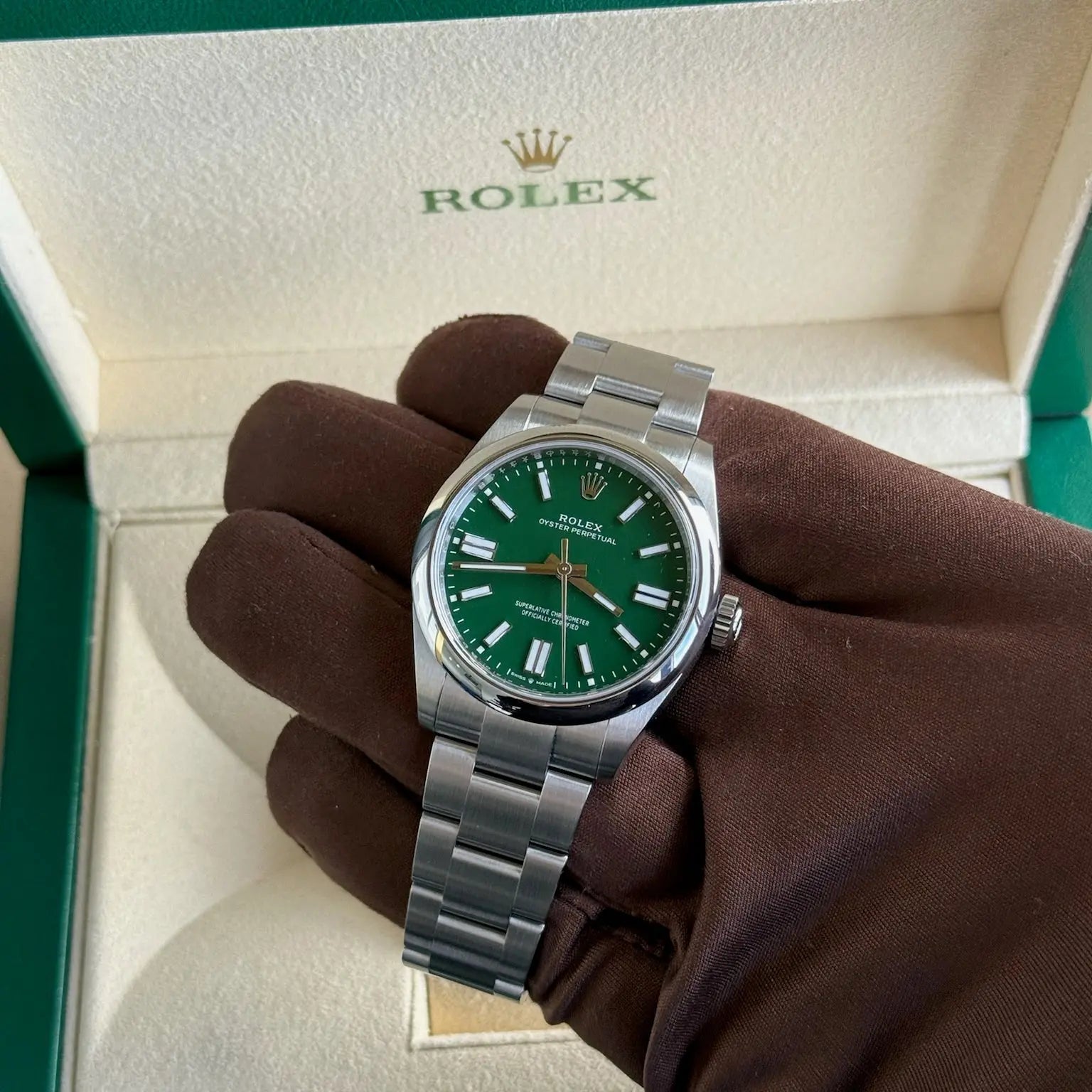 2025 Rolex Oyster Perpetual 41 Green Dial / 134300 / Oyster Steel / Brand New & Unworn / Box & Papers⁠ Just Watch It